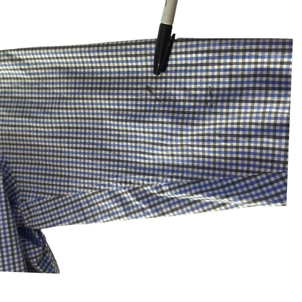 Southern Tide Men's Button Up Plaid Shirt Striped‎ Long Sleeve Pocket Size M
